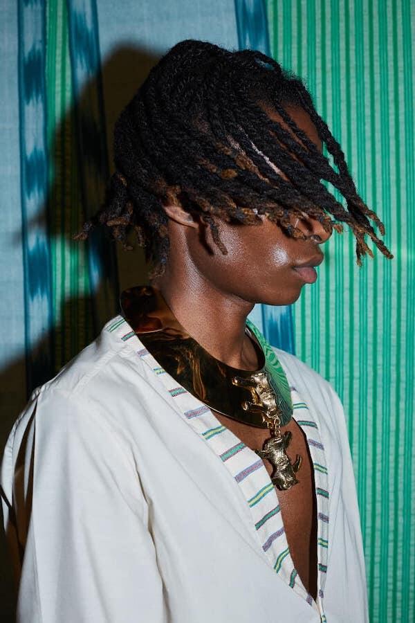 Male model wearing African fashion design