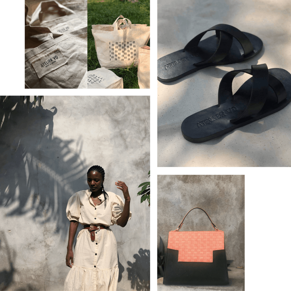 Collage of fashion by Benin designer