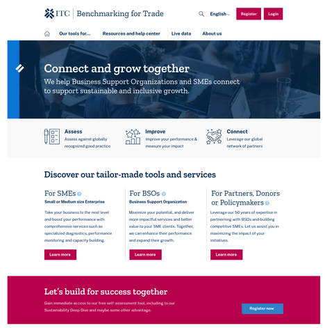 Homepage screenshot of the Benchmarking platform 