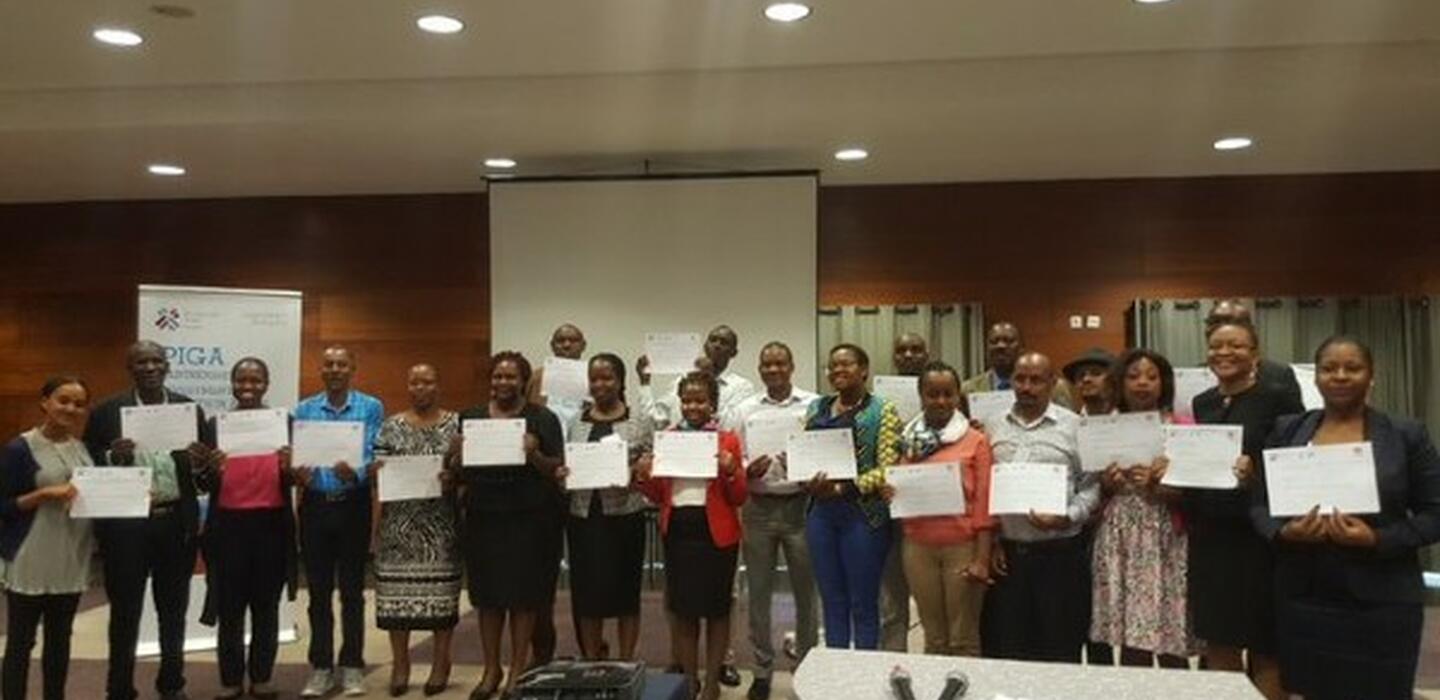 African businesspeople were happy   to receive the training certificates 