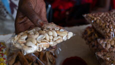 Close up of cashews for sale in Senegal